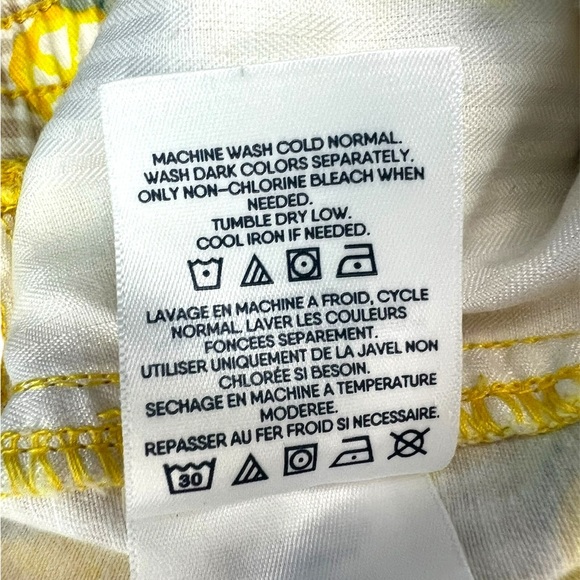 Lands' End cotton yellow lemon gingham print shorts pockets petite size 6P - Picture 4 of 11